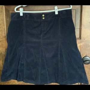 Black Fine-Wale Corduroy Skirt